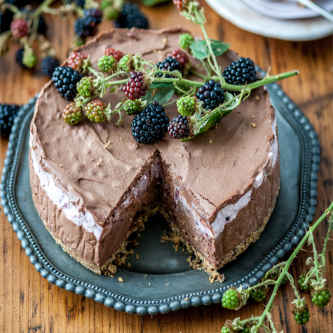 Cheesecake Met Chocolade En Braambessen