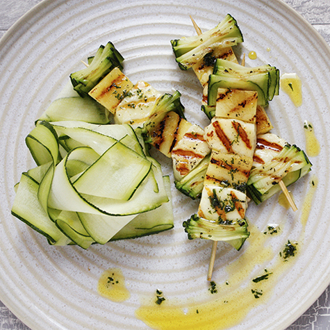 Brochette Halloumi & Ananas Glacee A La Menthe Et Citron Vert